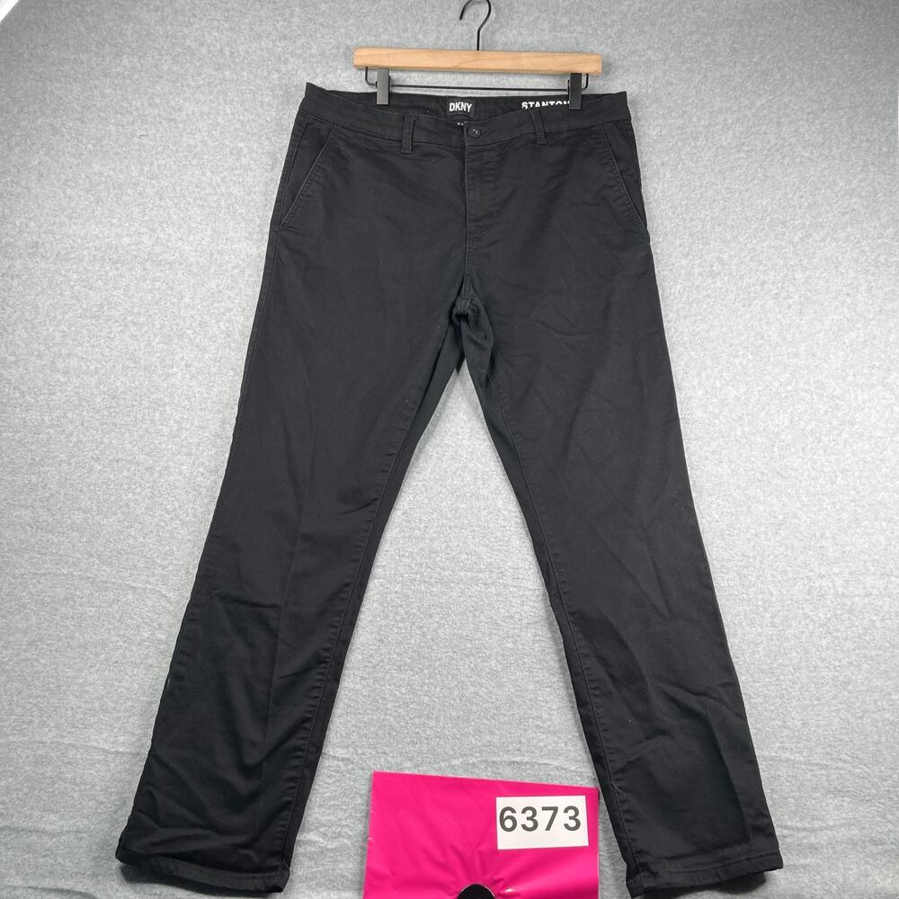 DKNY Stanton Pants Slim Fit Mens 36x32 Casual Black Classic